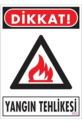 Ethab Ti̇caret Di̇kkat Yangın Tehli̇kesi̇ Uyarı Levhası 25X35 Kod852