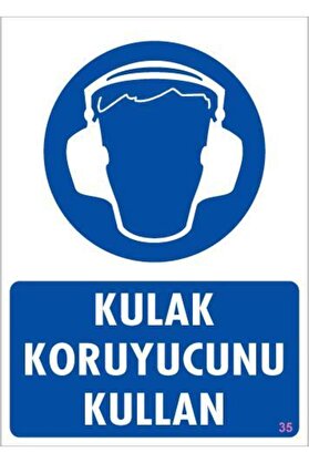 Ethab Ti̇caret Kulak Koruyucu Kullan Uyarı Levhası 25X35 Kod35