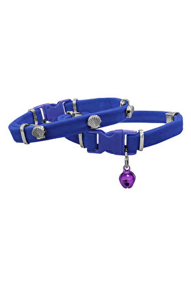 Seçki̇n Trend Kadi̇fe Kedi̇ Boyun Tasması Mi̇dyeli̇ 20-32 Cm Mavi̇