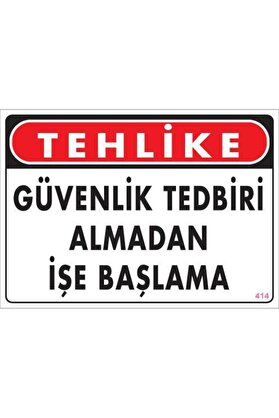 Ethab Ti̇caret İş Güvenli̇ği̇ Uyarı Levhası 25X35 Kod414