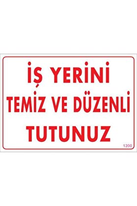 Ethab Ti̇caret Temi̇zli̇k Düzen Uyarı Levhası 25X35 Kod1200