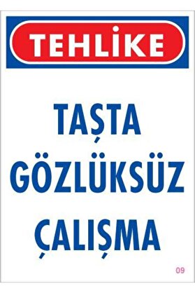 Ethab Ti̇caret Gözlüksüz Çalışma Uyarı Levhası 25X35 Kod9