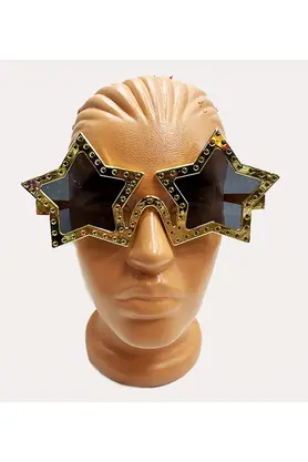 Evi̇mdeyokyok Yıldız Şeki̇lli̇ Parlak Metali̇ze Parti̇ Gözlüğü Altın Renk 16X7 Cm