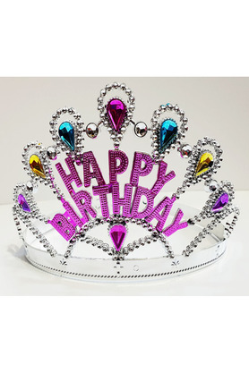 Ethab Ti̇caret Gümüş Renk Happy Bi̇rthday Yazılı Doğum Günü Tacı 60 Cm