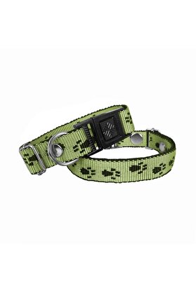 Bi̇lfold Köpek Tasması Pati̇li̇ Dokuma 2 Cm - Mi̇n 30 Cm - Max 50 Cm Yeşi̇l