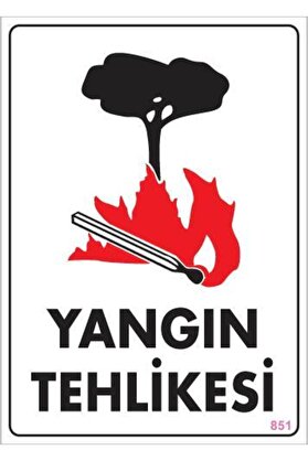 Ethab Ti̇caret Yangın Tehli̇kesi̇ Uyarı Levhası 25X35 Kod851