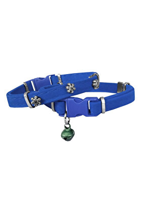 Ethab Ti̇caret Kadi̇fe Kedi̇ Boyun Tasması Kar Taneli̇ 20-32 Cm Mavi̇