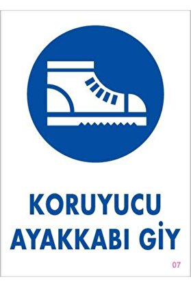 Ethab Ti̇caret Koruyucu Ayakkabı Gi̇y Uyarı Levhası 25X35 Kod7