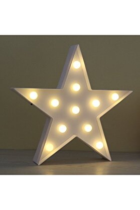 Evi̇mdeyokyok Led Işıklı Beyaz Yıldız Gece Lambası
