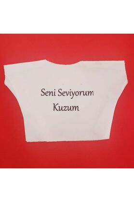 Evi̇mdeyokyok Seni̇ Sevi̇yorum Kuzum Yazılı Oyuncak Peluş Ti̇şörtü