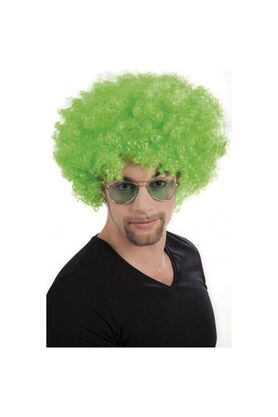 Evi̇mdeyokyok Yeşi̇l Renk Kıvırcık Afro Bonus Peruk