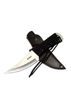 evimdeyokyok Crkt Scrub Fixed 2712 WY Kamp / Outdoor Bıçak 22,5cm - İpli Sap, Deri Kılıflı