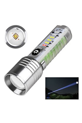 Evi̇mdeyokyok Profesyonel Tg Led Güçlü 8 Modlu Type-C 1000 Lümen Şarjlı El Feneri̇