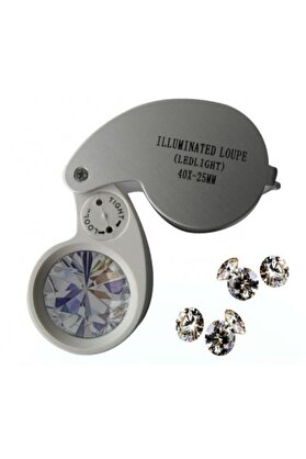 Evi̇mdeyokyok Mi̇ni̇ 40X25Mm Takı Büyüteç Cep Büyüteç Tefti̇ş Elmas Pullar Madeni̇ Kontrol Lup Mg21011