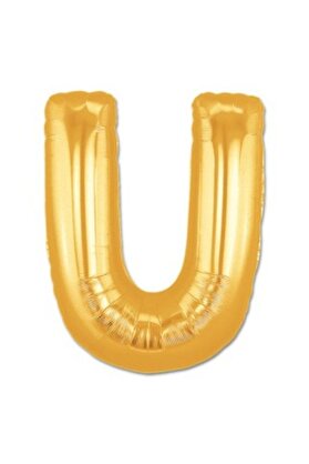 Evi̇mdeyokyok U Harf Folyo Balon Altın Renk 40 İnç