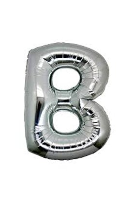Evi̇mdeyokyok B Harf Folyo Balon Gümüş Renk 40 İnç