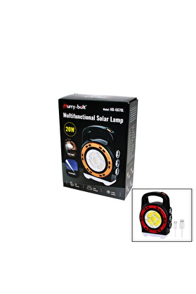 Go İthalat 3In1 20W Solar - Usb Şarjlı El Feneri̇ - Powerbank El Çantası Modeli̇ (4457)