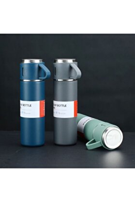 evimdeyokyok Paslanmaz Çelik Bardaklı Termos Seti 500 ML