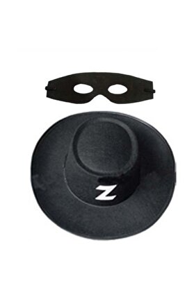 evimdeyokyok Zorro Şapka Maske Set Yetişkin
