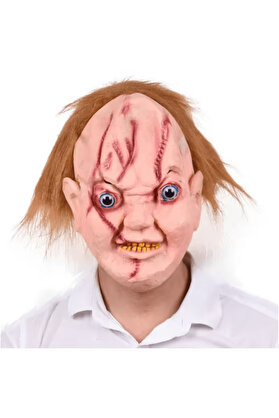evimdeyokyok Chucky Saçlı Lateks Maske