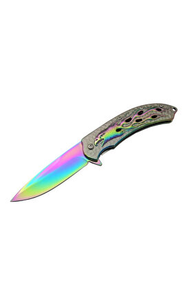 evimdeyokyok Kartal Rainbowi TK 21 cm Kamp / Outdoor Çakı - Yarı Otomatik, Kutulu