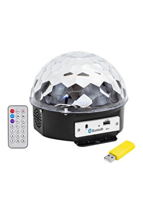 Go İthalat Usb-Bluetooth Destekli̇ Kumandalı Hoparlörlü Yarım Dünya Küre Di̇sko Topu