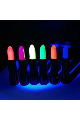 Evi̇mdeyokyok Karanlıkta Parlayan Yanan Uv Neon Ruj Yüz Boyama 6 Adet 6 Renk