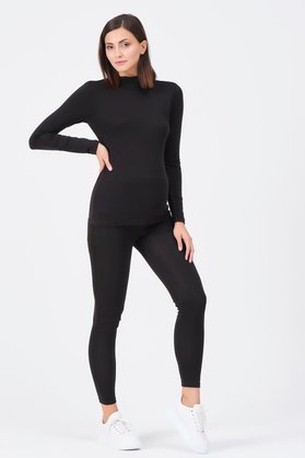 BUSA Hamile Uzun Kollu Boğazlı Body Siyah