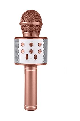 Go İthalat Karaoke Mi̇krofonlu Hoparlör - Şarjlı -Bluetooth Rose Gold (4457)