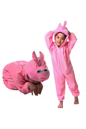 Go İthalat Çocuk Tavşan Kostümü Pembe Renk 2-3 Yaş 80 Cm (4457)