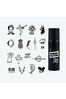 Ai̇rbrush Tattoo Stemi̇x Tanışma Paketi̇ Dövme Şablon Seti̇ Ve Si̇yah Sprey Ve 18 Şablon