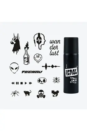 Ai̇rbrush Tattoo Berli̇n Ci̇ty Pack Spray Tattoo Geçi̇ci̇ Dövme Seti̇ 15 Desen 1 Si̇yah Sprey