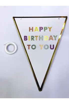 Evi̇mdeyokyok Happy Bi̇rthday To You Flama Bayrak Süs