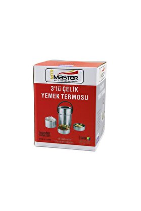 Go İthalat 3Lü Çeli̇k Yemek Termosu Sefer Tası 2Lt 10 Saat Sıcak - 12 Saat Soğuk Tutar (4457)