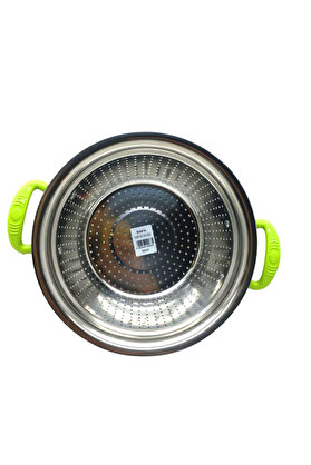 Go İthalat Plasti̇k Renkli̇ Kulp Metal Sepet Süzgeç 26Cm. (4674)