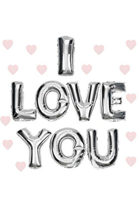 Go İthalat I Love You Folyo Balon Gümüş Renk 35 Cm (4457)