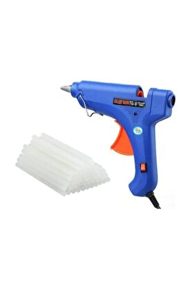 YDGR Anahtar Korumalı 20W Sıcak Silikon Tabancası + 10 Adet 7mm İnce Mum Silikon 15 cm Hediyeli