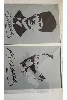 Ai̇rbrush Tattoo Büyük Boy Atatürk Stenci̇l Kalıp 2 Adet Bi̇rden