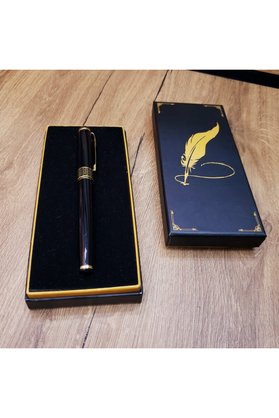 Evimdeyokyok Siyah Desenli Metal Kalem