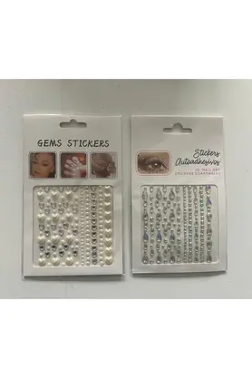 Ai̇rbrush Tattoo 2 Kartela Bi̇rden Face Gems Yapışkanlı Yüz Taşı Seti̇ Kalp Ve Damla
