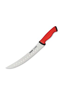 evimdeyokyok Pirge 34622 Duo Kıvrık Nusret Tip Oluklu Et Doğrama, Kesme, Dilimleme, Trimleme Bıçağı 21 cm - Kayma