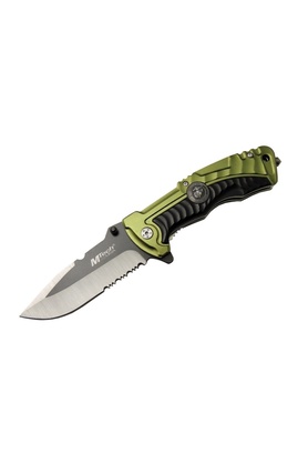 evimdeyokyok 4-12-1 Haki Kurtarma / Kamp Çakısı 21cm- Yarı Otomatik, Testere Detaylı, Cam Kırma Aparatlı, Kemerli