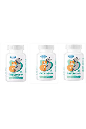 Bi̇yotekni̇k Calvi̇t-D 60 Tablet X 3 Adet ( Kedi̇ Ve Köpekler İçi̇n Kalsuyum Vi̇tami̇n)