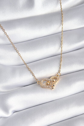 Evimdeyokyok 316L Çelik Gold Renk Zirkon Taşlı Model Kadın Kolye Tj-Bko8252