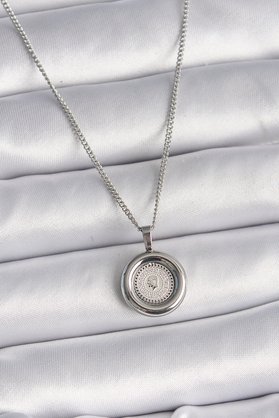 Evimdeyokyok 316L Çelik Gümüş Renk Zincir Gümüş Renk Model Kadın Kolye Tj-Bko9571