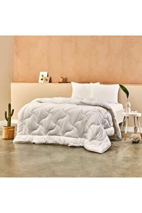 STOREMAX snShop Elegance Düz Dış Kumaş:%100 Pamuk, İç Dolgu: Mikrojel Yorgan, Beyaz, Çift Kişilik 46