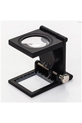 evimdeyokyok 28x28 Mm Katlanır Sayaçlı Metal Lüp 2 Led Işıklı Büyüteç Tekstil Th-9005a Tdrtr