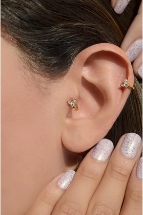 Sacce Scarves&Accessories Gold Kelebek Tragus Piercing