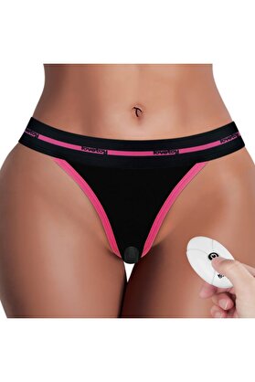 Lovetoy Xs/S Pri̇nted Vi̇brati̇ng Panti̇es Uzaktan Kumandalı Gi̇yi̇lebi̇li̇r Vi̇bratör-Black