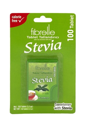 Fibrelle Stevialı Tablet Tatlandırıcı 100 Adet - Çantada Taşınabilir Pratik Çay Kahve Şekeri